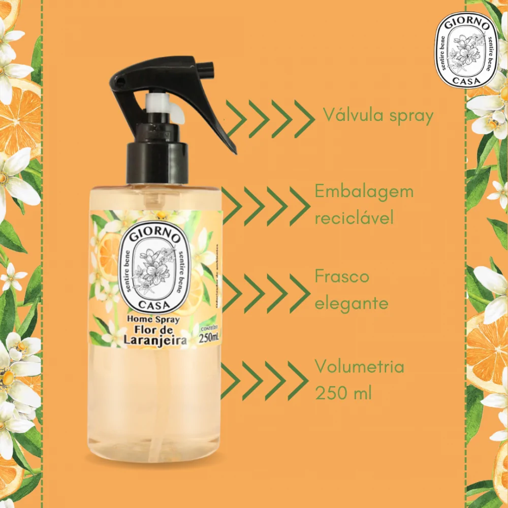 Home Spray Aromatizador Giorno Casa Flor de Laranjeira 250ml
