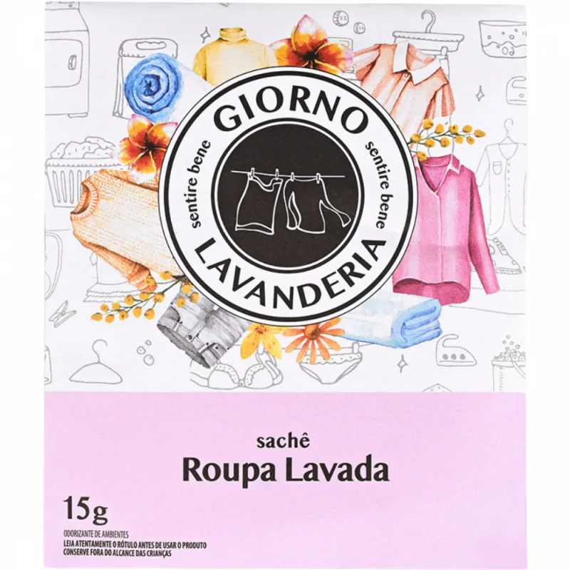 Sachê Perfumado Giorno Lavanderia Roupa Lavada 15g