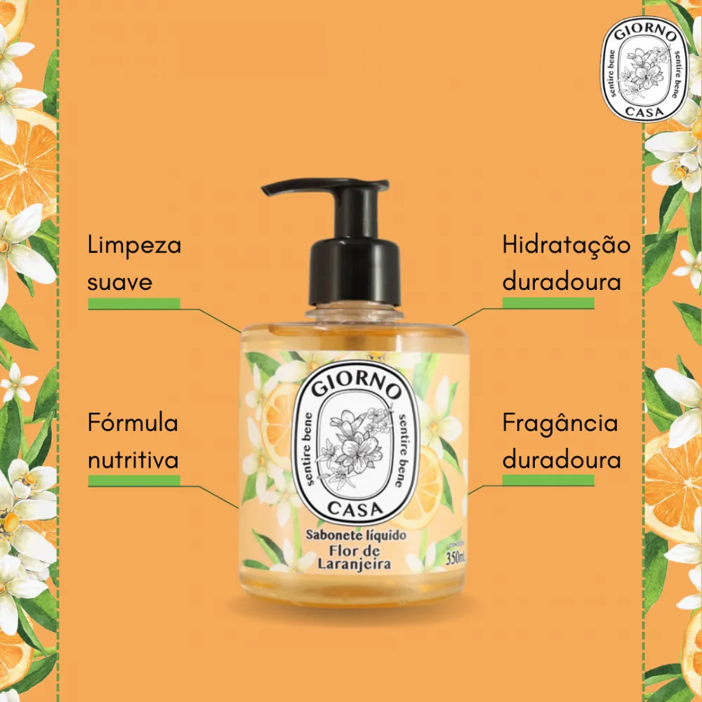 Sabonete Líquido Giorno Casa Flor de Laranjeira 350ml
