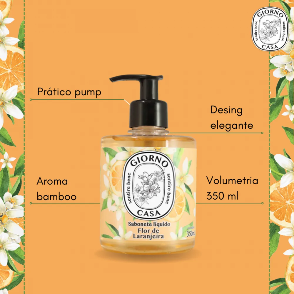 Sabonete Líquido Giorno Casa Flor de Laranjeira 350ml