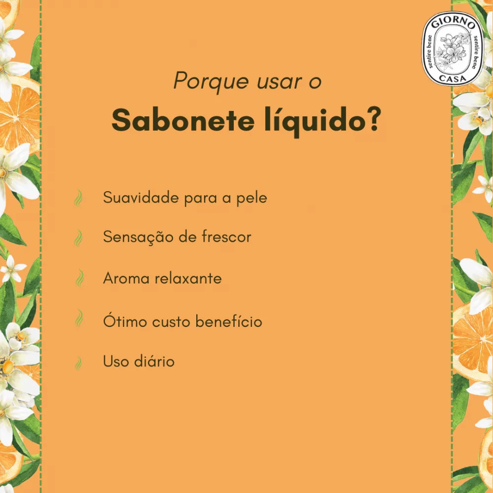 Sabonete Líquido Giorno Casa Flor de Laranjeira 350ml